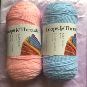 Loops & Threads Yarn Duo in Pink and Blue